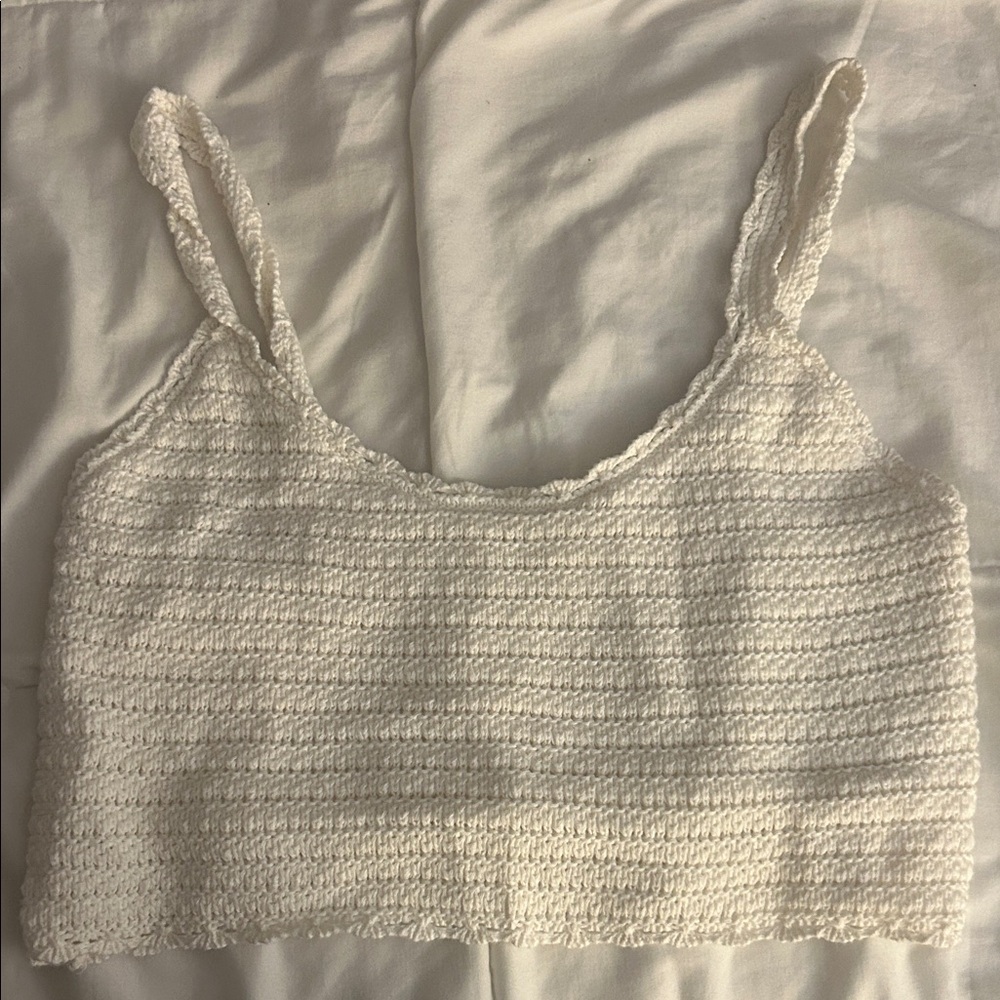 Aerie Ivory Knit Tank Top